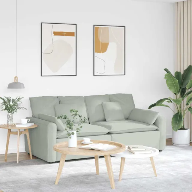 vidaXL Modulaire bank met kussens lichtgrijs