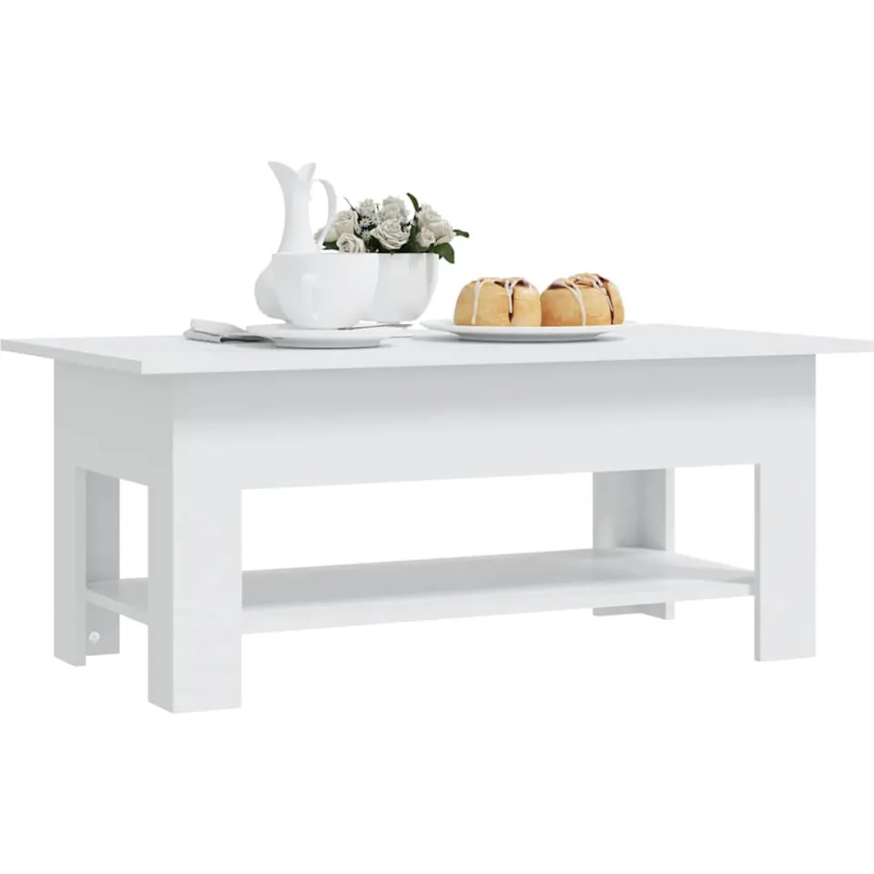 vidaXL Salontafel 102x55x42 cm bewerkt hout wit