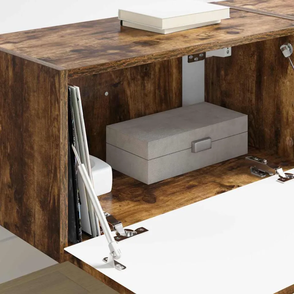 vidaXL TV Wandkast 2 st Gerookt eiken Bewerkt hout, foto 4