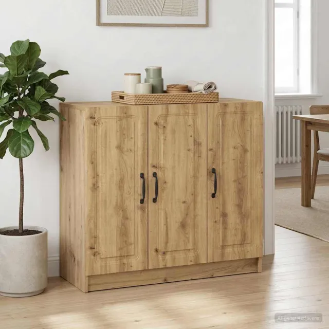 vidaXL Dressoir Artisanaal eiken 89 x 34,5 x 77 cm Bewerkt hout, foto 2
