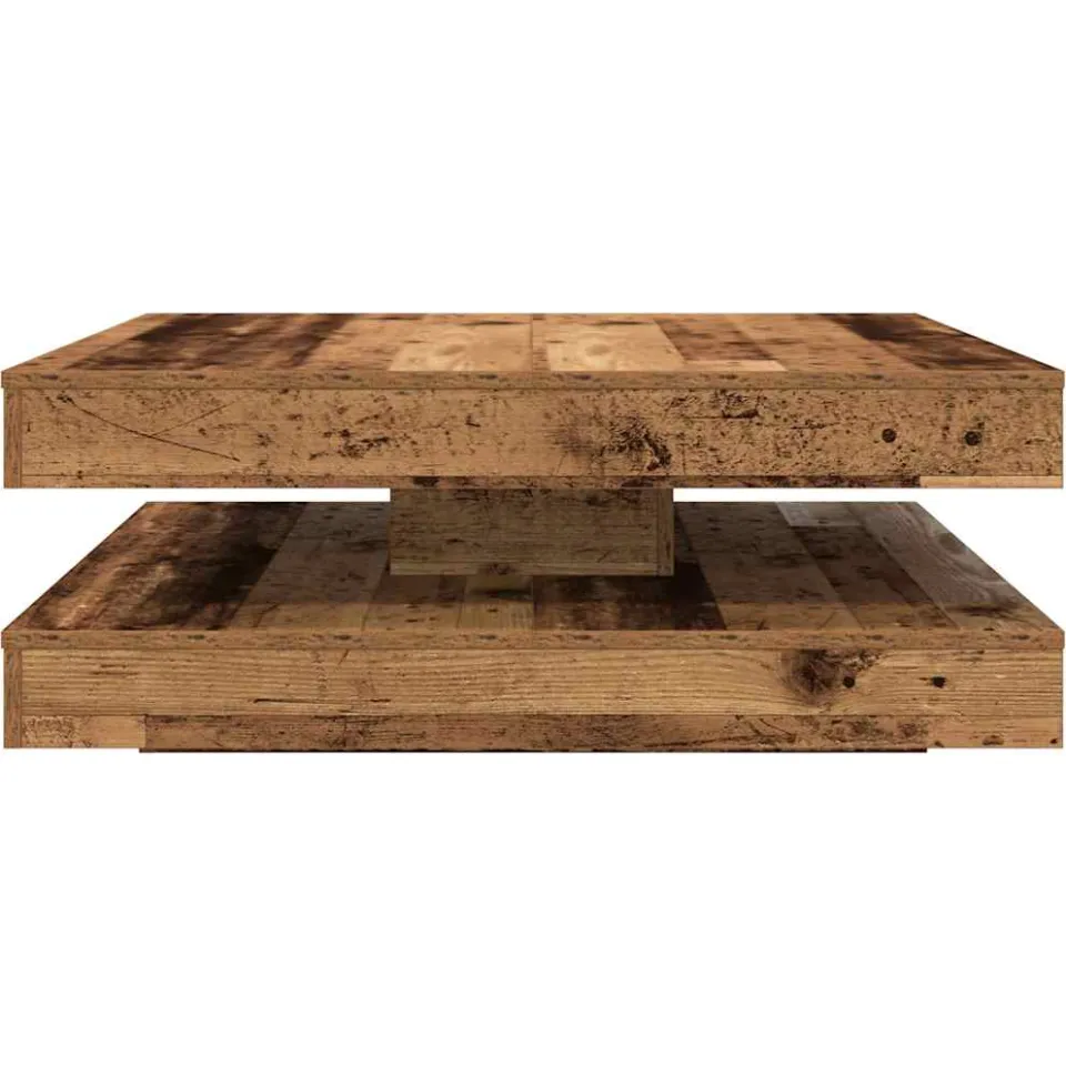 vidaXL Salontafel 360 graden draaibaar 90x90x34,5 cm oud houtkleurig bruin, foto 4