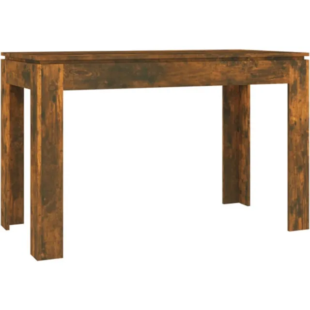 vidaXL Eettafel - 120x60x76 - cm - bewerkt - hout - gerookt - eikenkleurig Gerookt eiken