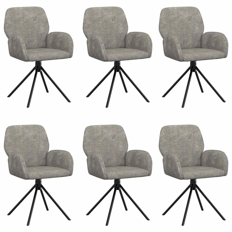 vidaXL Draai Eetstoelen 6 st Nep Suede Leer Lichtgrijs 54 x 55 x 86 cm, foto 3