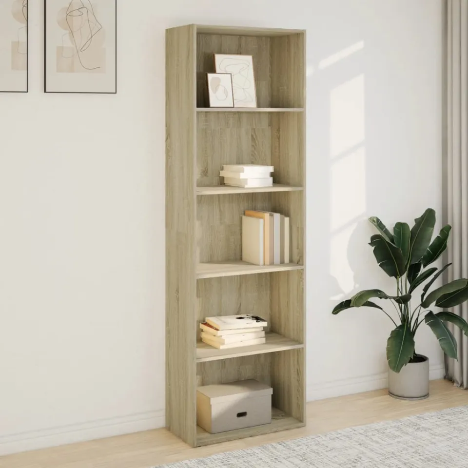 vidaXL Boekenkast 60x30x189 cm bewerkt hout sonoma eikenkleurig, foto 2
