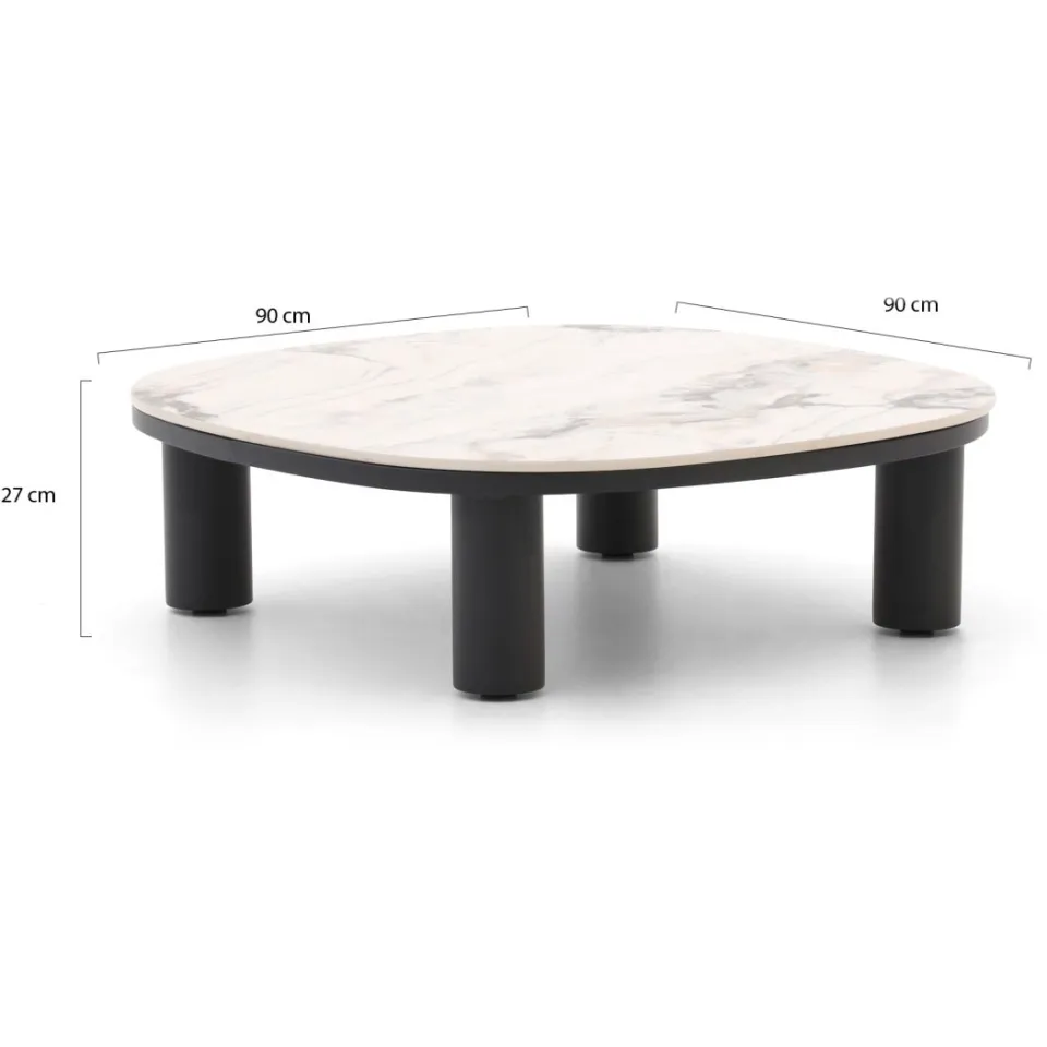 Bellagio tuinmeubelen Bellagio Gorizia lounge tuintafel 90x90x27cm grijs, foto 2