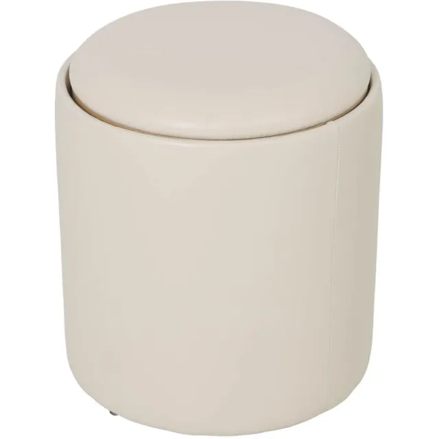 DÉJA Living Bijzettafel Draby - Rond Beige/Naturel - Incl. Opbergruimte - 40cm