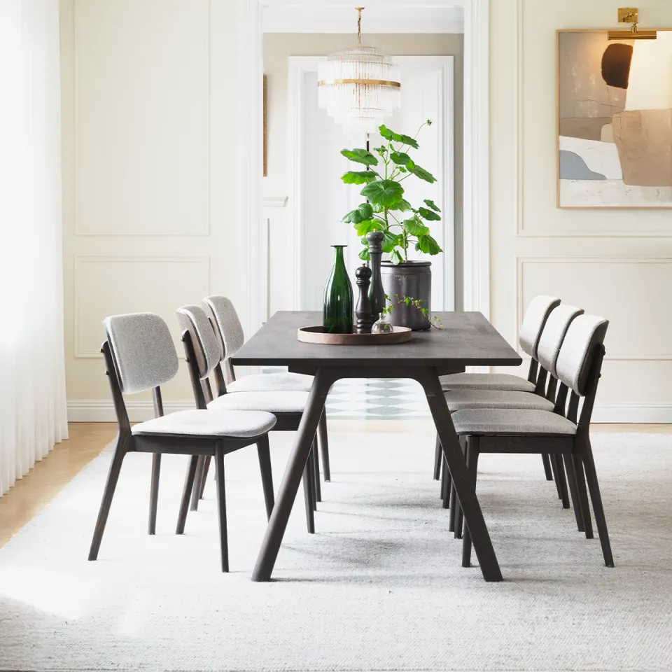 Rowico Home Barrett houten eetkamerstoel bruin - met beige zitting, foto 5