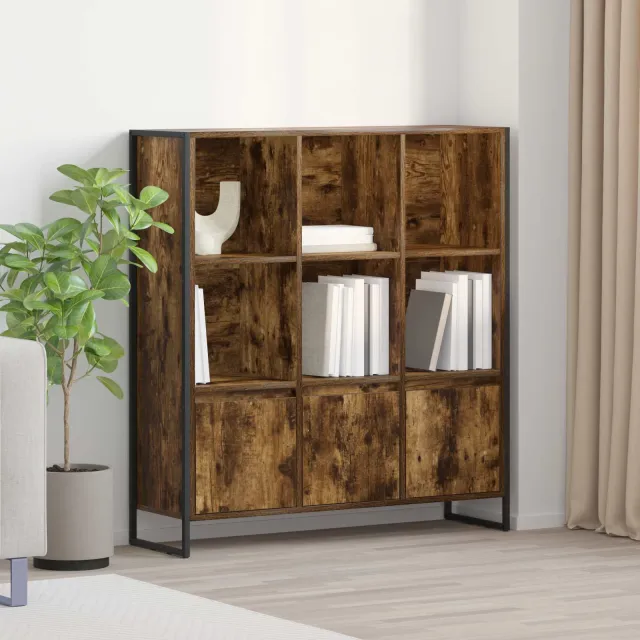 vidaXL Boekenkast 99,5 x 30 x 108 cm Bewerkt hout Rook Eik Bruin