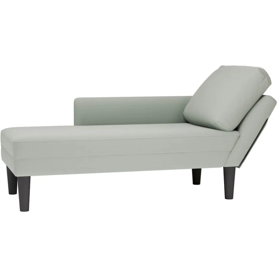 vidaXL Chaise longue met kussen & rechterarmleuning fluweel lichtgrijs