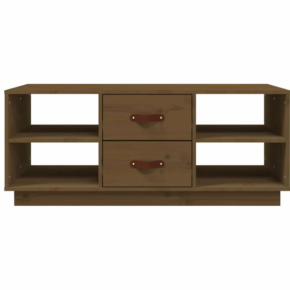 vidaXL Salontafel 100x50x41 cm massief grenenhout honingbruin bruin, foto 3