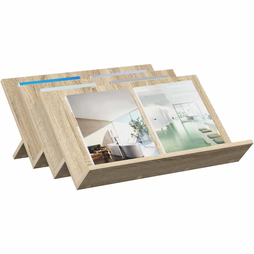 vidaXL Tijdschrift Rek Sonoma Eiken 65 x 53 x 28,5 cm Bewerkt hout Bruin