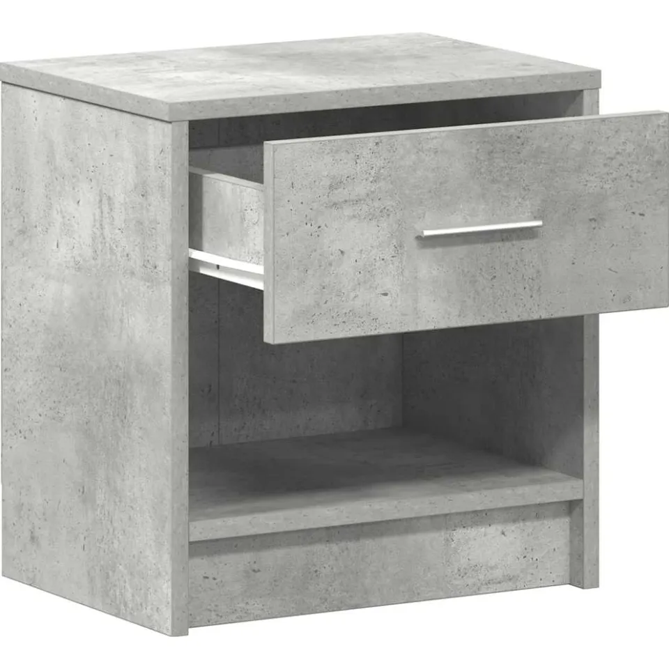 vidaXL Nachtkastje met lade 39x28x41 cm betongrijs bruin, foto 4