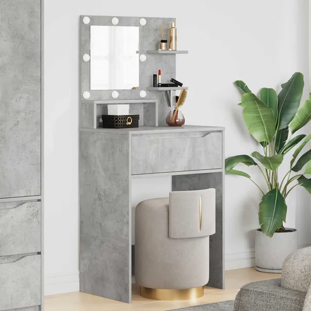 vidaXL Slaapkamer Kaptafels Beton Grijs 80 x 39,6 x 135 cm, foto 2