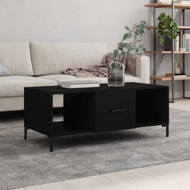 vidaXL Salontafel 102x50x40 cm bewerkt hout zwart