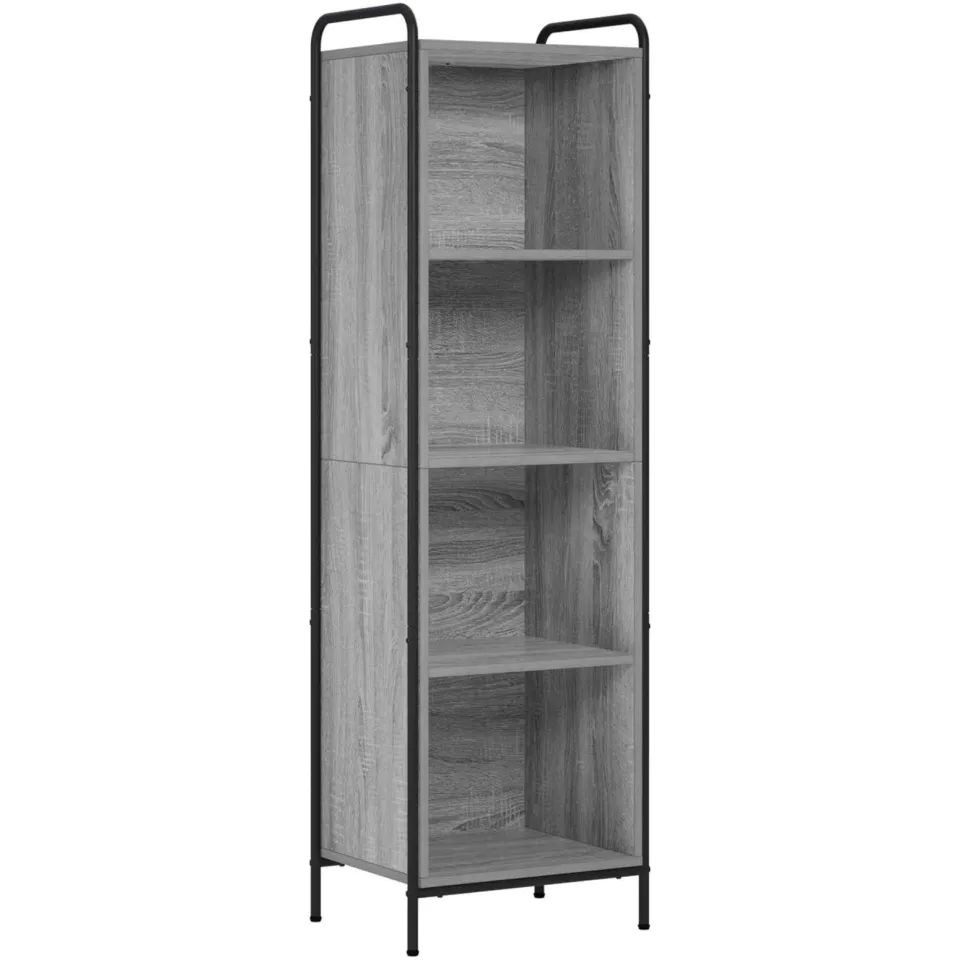 vidaXL Boekenkast 55,5 x 33 x 174 cm Bewerkt hout Grijs Sonoma, foto 3