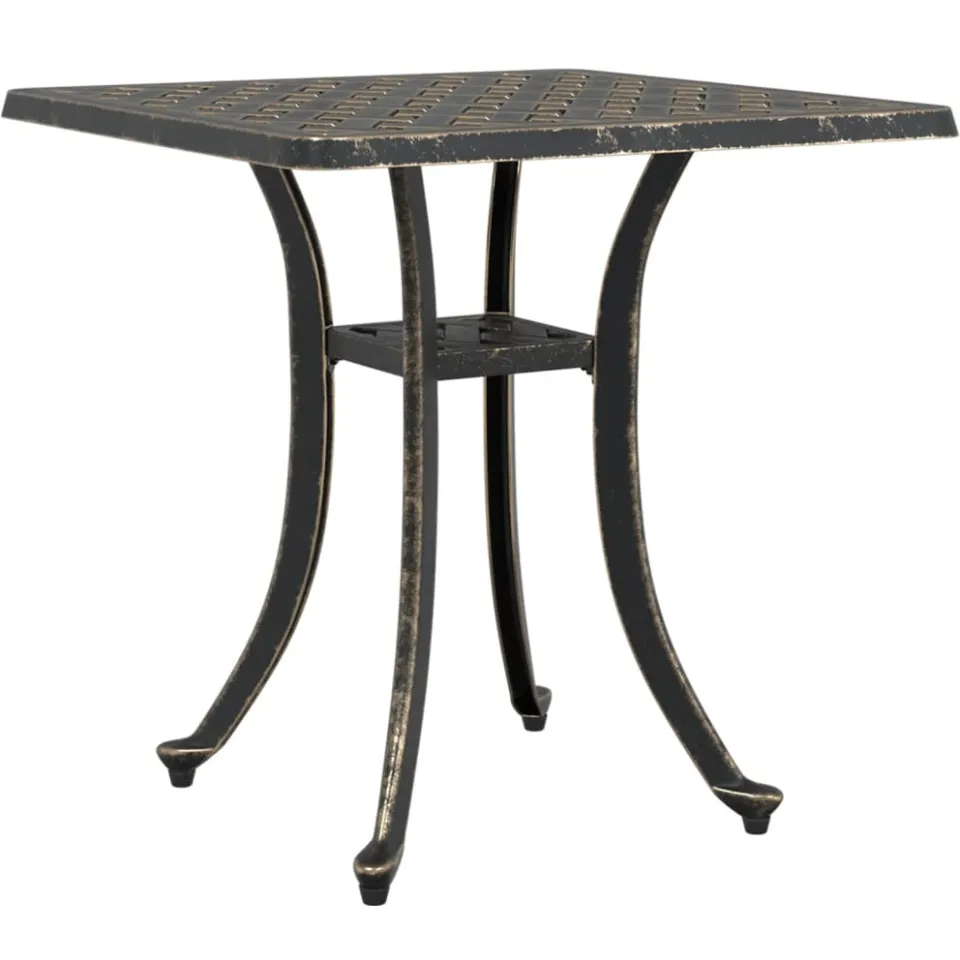 vidaXL Tuintafel 53x53x53 cm gietaluminium bronskleurig Bruin