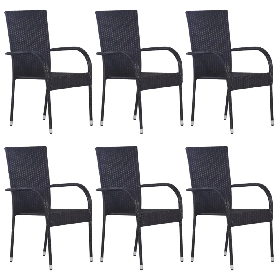 vidaXL 7-delige Tuinset poly rattan zwart, foto 3