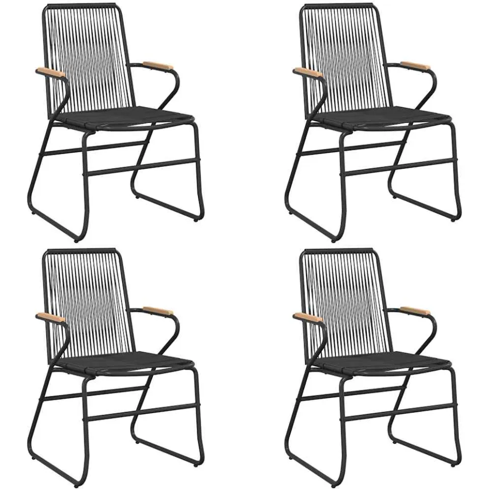 vidaXL 5-delige Tuinset PVC-rattan zwart, foto 3