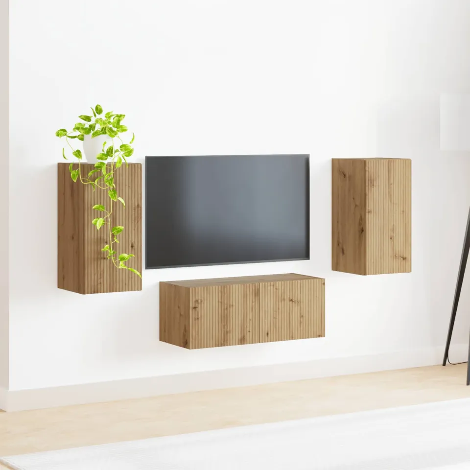 vidaXL Tv-meubelset 6 st Artisan Eiken Bewerkt hout, foto 3
