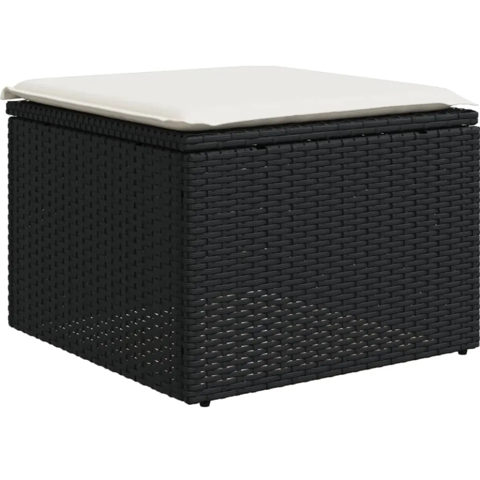 vidaXL 8-delige Loungeset met kussens poly rattan zwart