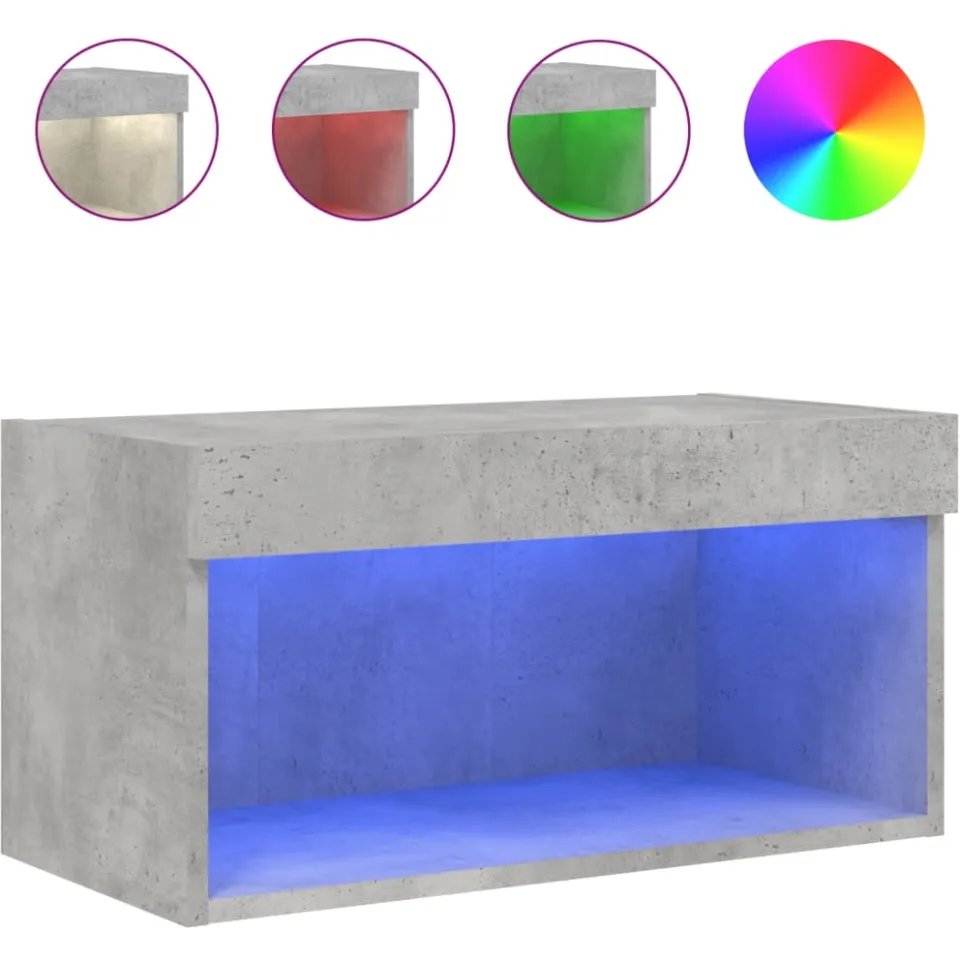 vidaXL Tv-meubel met LED-verlichting 60x30x30 cm betongrijs grijs, foto 3