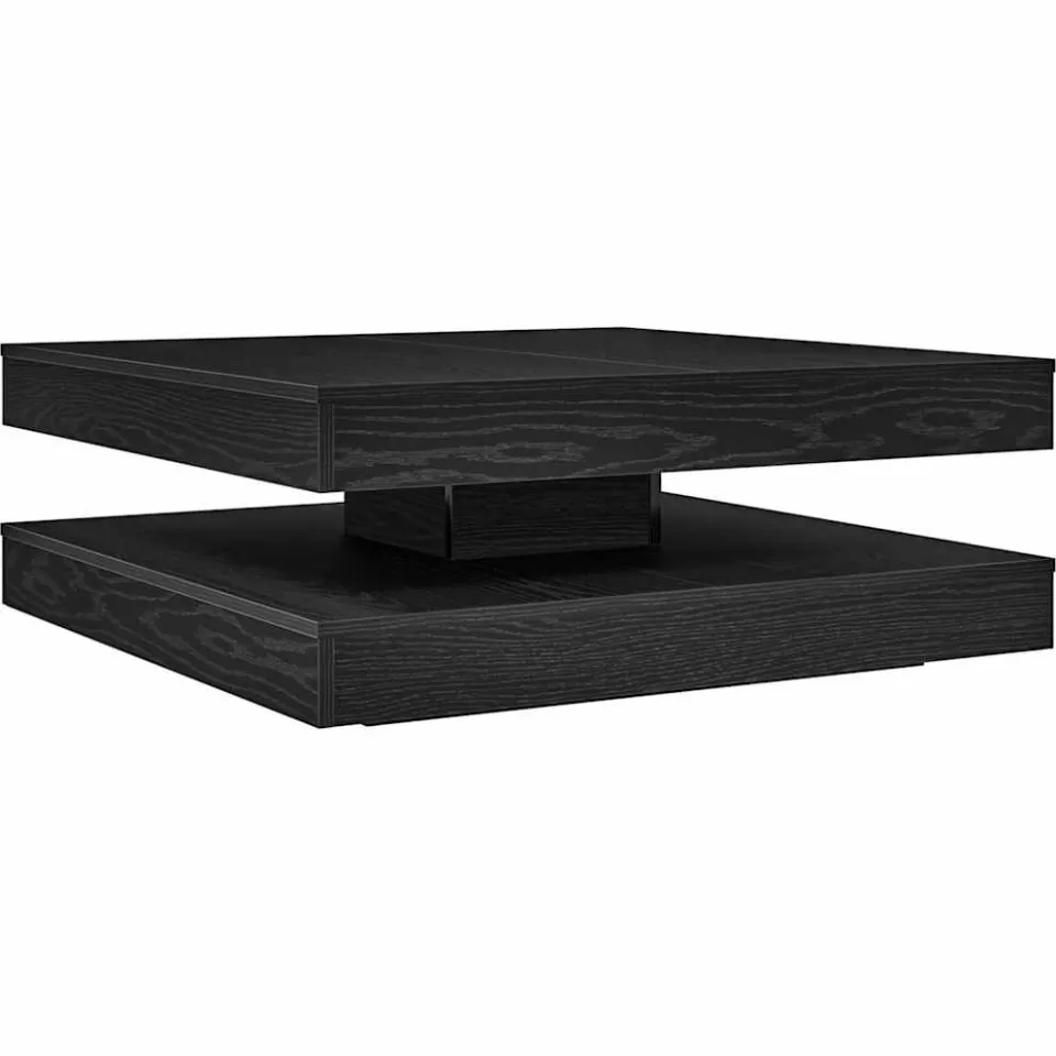 vidaXL Salontafel 360 graden draaibaar 90x90x34,5 cm zwart eikenkleur, foto 3