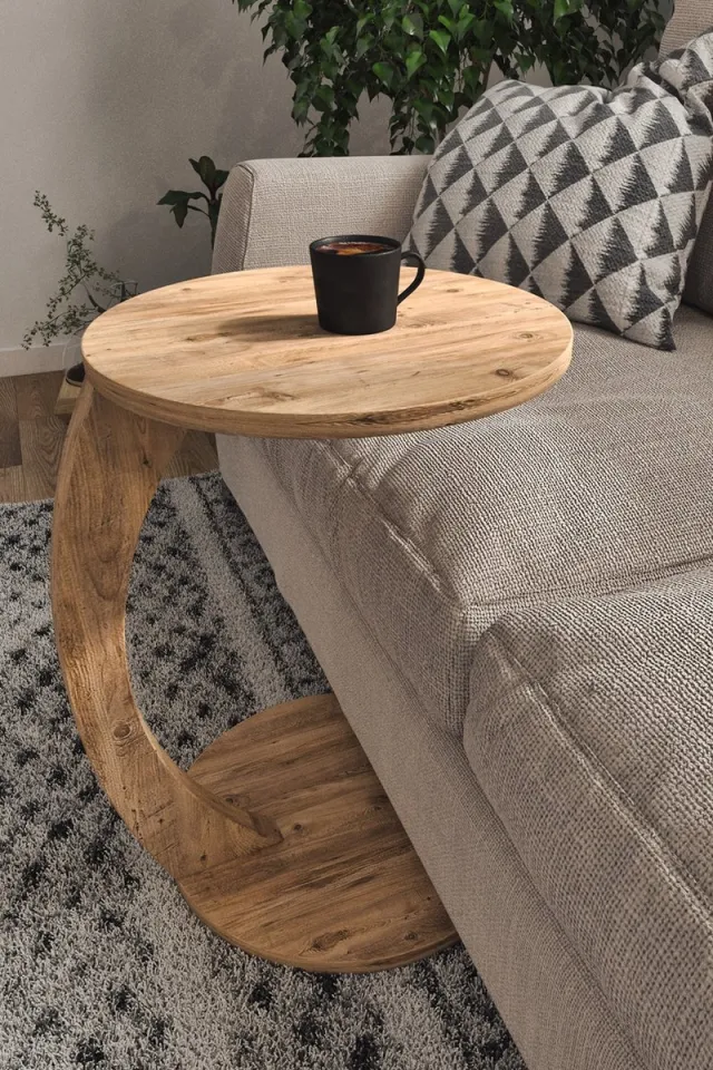 Intergas Wiel C Tafel, 17-03, Banktafel, Bijzettafel, Nesttafel, Servicetafel, Pijnboom