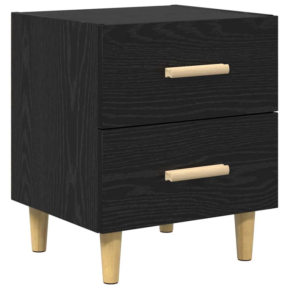 vidaXL Bed kast Zwart Eiken 40 x 35 x 47.5cm Bewerkt hout, foto 3