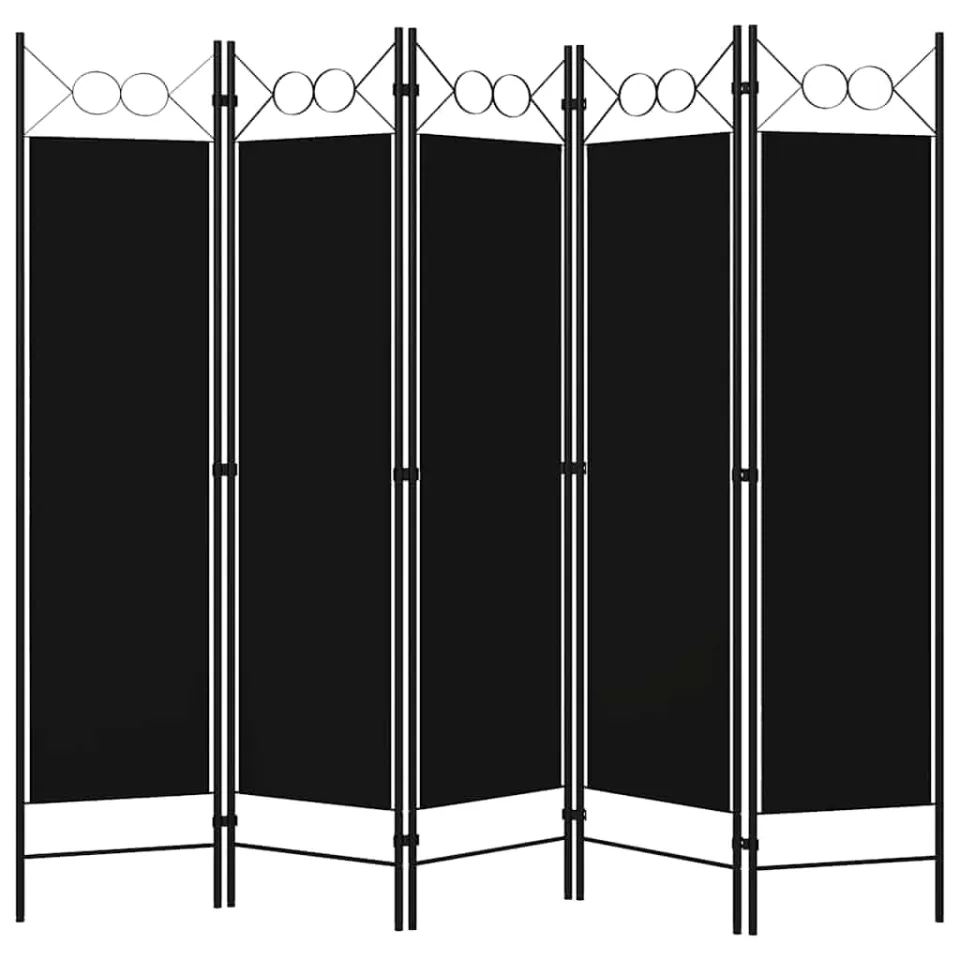 vidaXL Kamerscherm met 5 panelen 200x180 cm zwart, foto 3