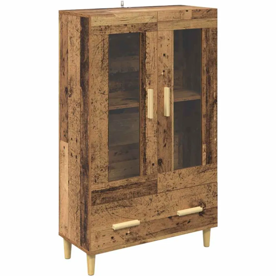 vidaXL Highboard Oud Hout 70 x 31 x 115 cm Bewerkt hout bruin, foto 3