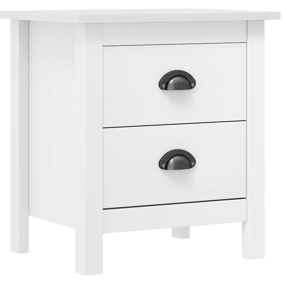 vidaXL Nachtkastjes 2 st Hill 46x35x49,5 cm grenenhout wit