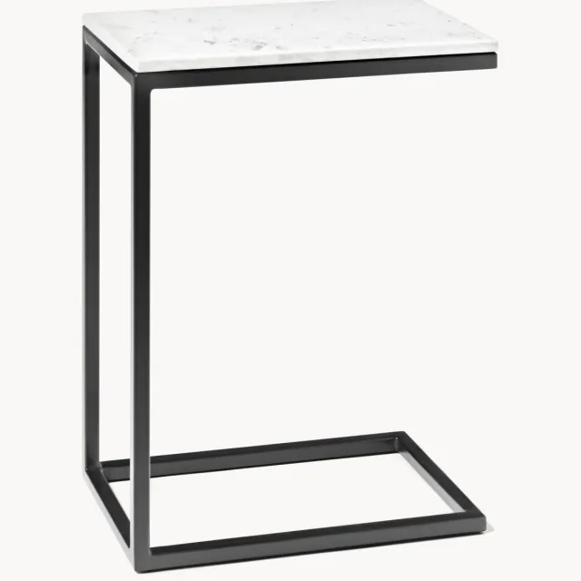 Westwing Collection Marmeren bijzettafel Celow Wit