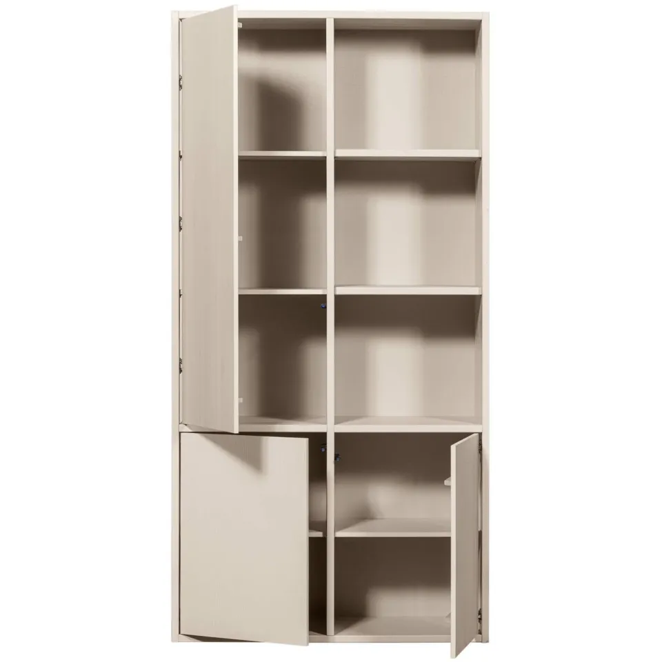 WOOOD Merel opbergkast - Grenen - Middenbruin - 100x200x44 cm, foto 2