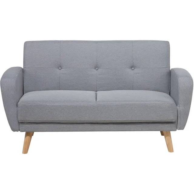 Beliani FLORLI - Slaapbank - Lichtgrijs - Polyester
