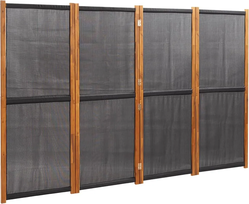 vidaXL Kamerscherm met 4 panelen 280x180 cm zwart, foto 3
