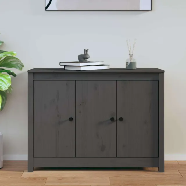 vidaXL Dressoir 100x35x74 cm massief grenenhout grijs
