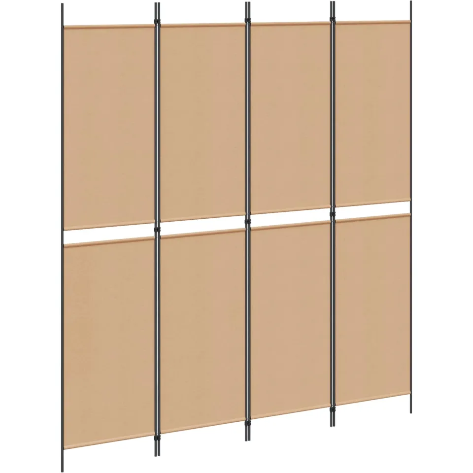 vidaXL 4-panelen roomdivider Beige 200 x 220 cm Stof, foto 3