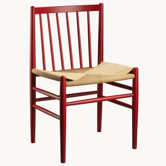 FDB Møbler Houten stoel Beige, Rood