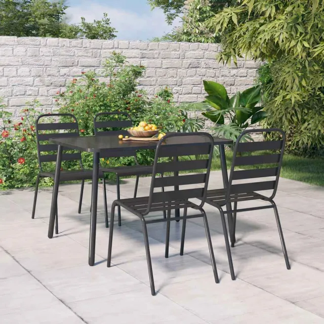 vidaXL 5-delige Tuinset staal antracietkleurig, foto 2