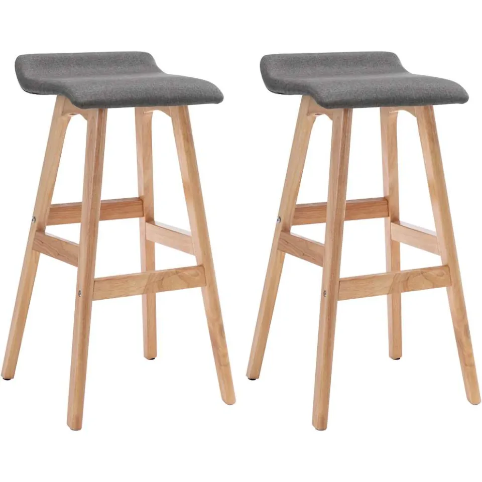 vidaXL Barstoelen 2 st stof donkergrijs grijs, foto 3