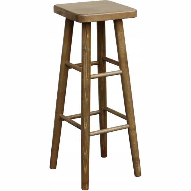 Metdrew Houten barkruk 80cm - massief beukenhout, eikenkleur