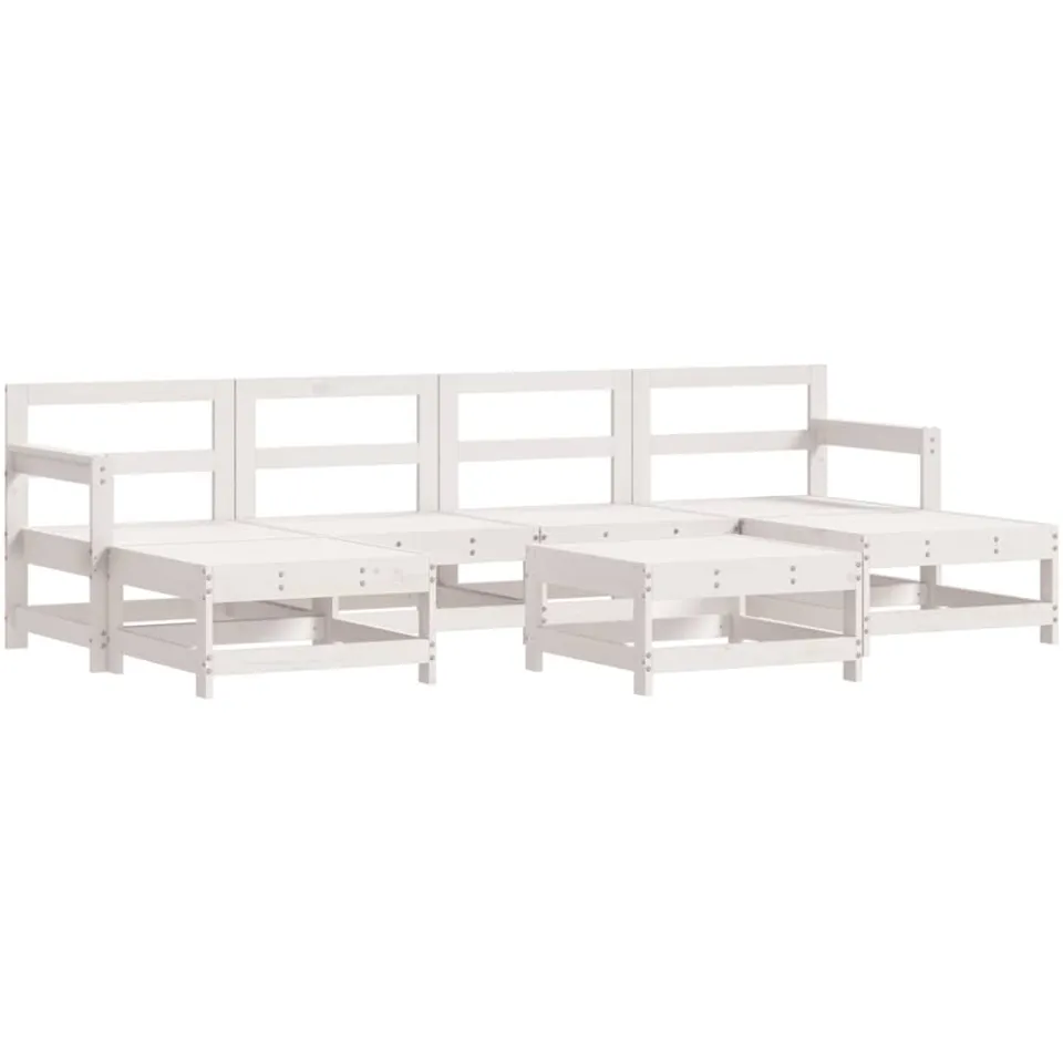 vidaXL 7-delige Loungeset massief grenenhout wit, foto 4