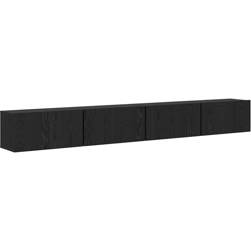 vidaXL Tv-meubelset 4 st 60 x 30 x 30 cm Zwart Eiken, foto 3
