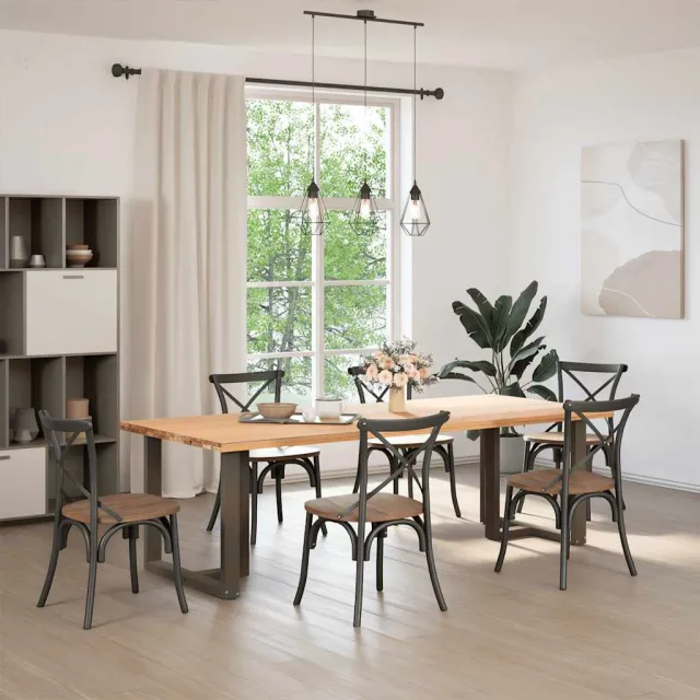 vidaXL Eettafelpoten 2 st T-vormig 80x35x(72-73) cm staal naturel Bruin