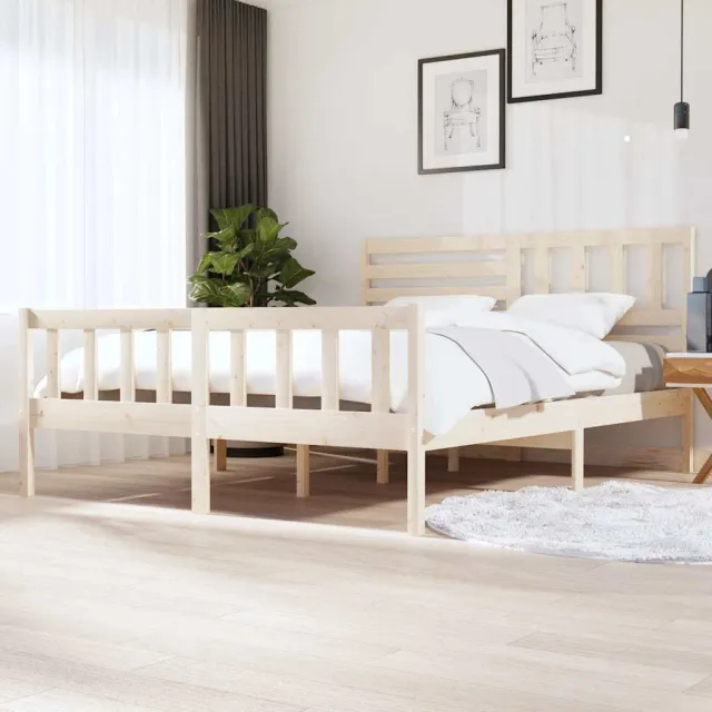 vidaXL Bedframe massief hout 180x200 cm Bruin