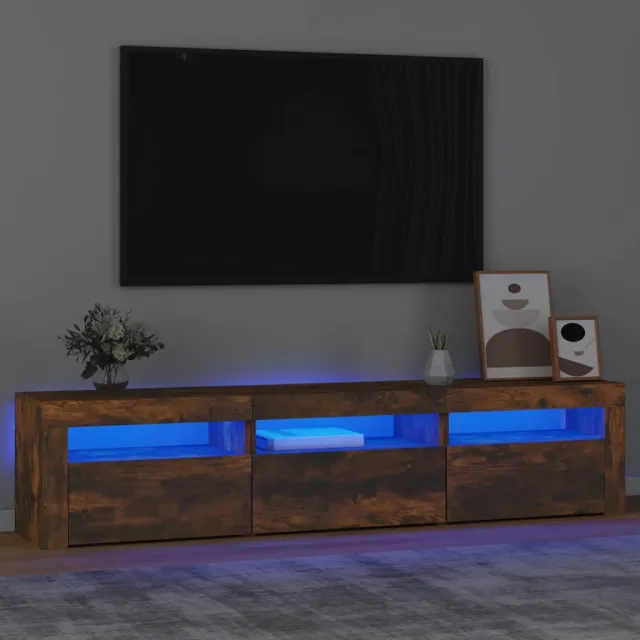 vidaXL Tv-meubel met LED-verlichting 180x35x40 cm gerookt eikenkleurig, foto 2
