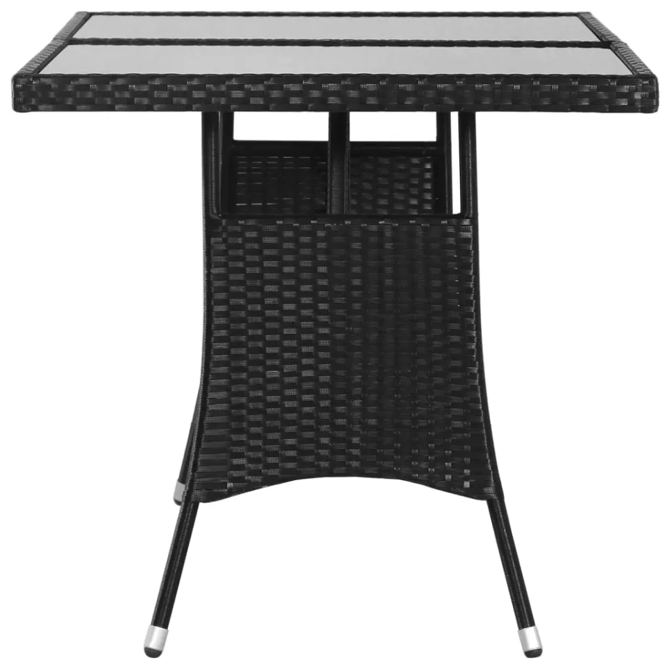 vidaXL Tuintafel 140x80x74 cm poly rattan zwart, foto 3