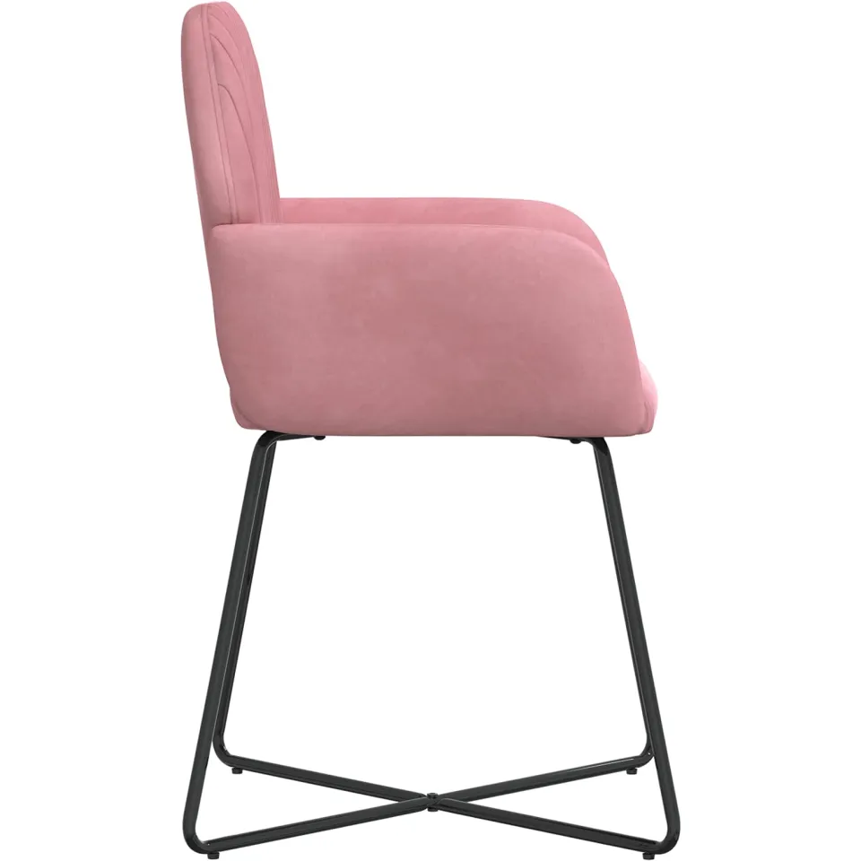 vidaXL Eettafelstoelen 2 st fluweel Roze 55 x 50 x 84 cm, foto 4