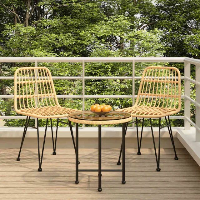 vidaXL 3-delige Tuinset poly rattan bruin, foto 2