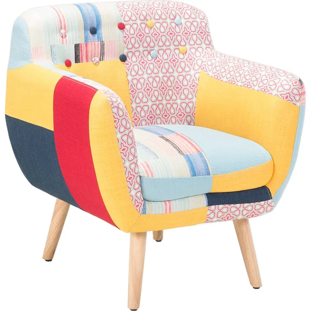 Beliani MELBY - Chesterfield fauteuil - Multicolor - Polyester Meerkleurig